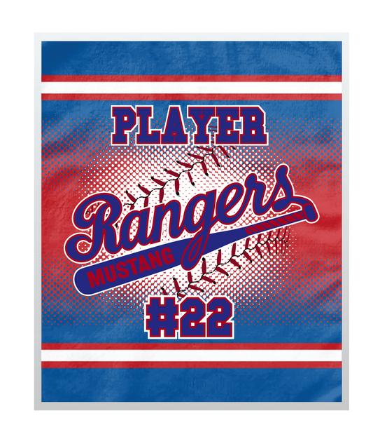 Mustang Rangers Baseball - Custom Team Blanket