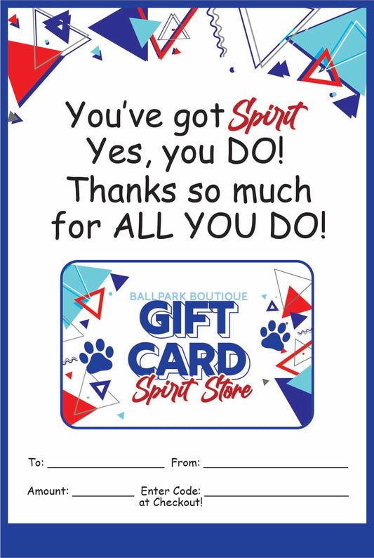 Spirit Store Gift Card - Bonus Printable Teacher Card Included!